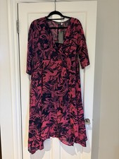 Mint Velvet Floral Dress Connie Wrap Effect Size 16 BNWT Pink Navy