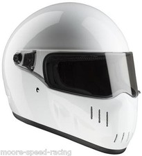 Bandit 'EXX' fibreglass motorcycle helmet - gloss white. ECE 22-05 approved