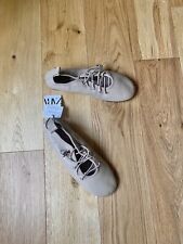 Zara Beige Leather Lace Up Ballerina Flat Shoes UK3 EU36 US6 Bnwt # 629