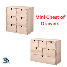 IKEA Mini Chest of 6 Drawers Solid Pine Storage Organizer Paintable Craft Unit
