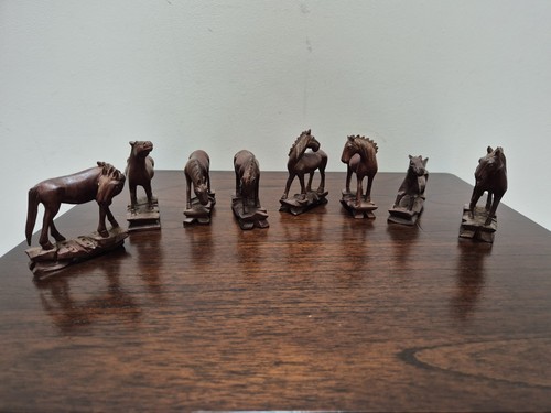 Set hand carved - 8, wooden