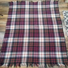 Tartan Wool Fringed Blanket