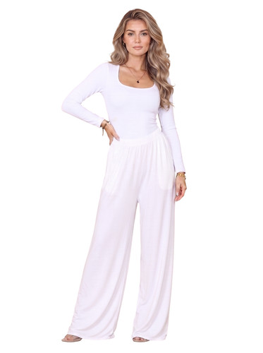 Ladies plain palazzo trousers - plain,