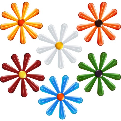 Pieces metal flower garden - metal,