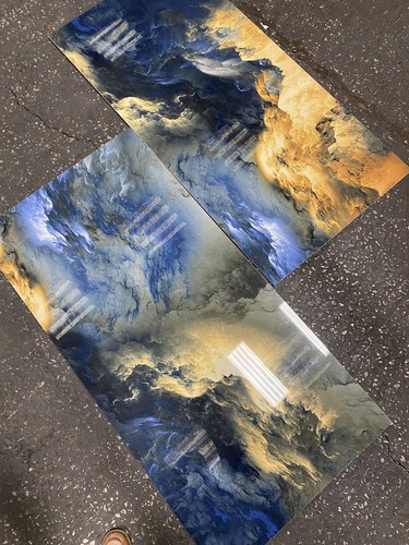 High gloss blue - gloss, gold