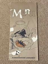 Vintage SAS Airline Menu Scandinavian New York Dinner Breakfast Wine Denmark