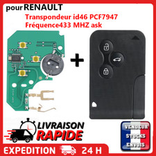 Carte Vierge Transpondeur PCF7947 Pour Renault Scenic 2 Megane 2 Clio 3 Boutons