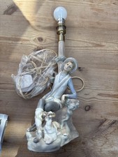 Lladro Porcelain Lamp - Boy with Dog - Vintage