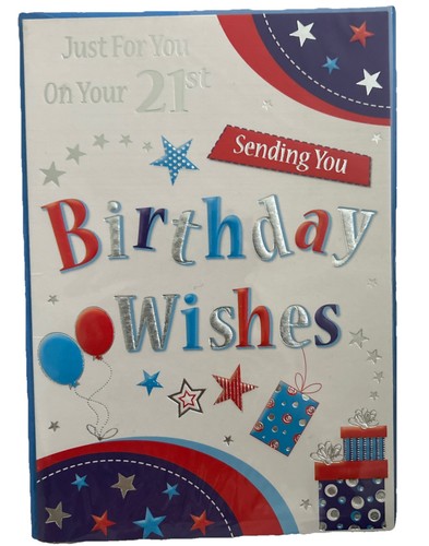 Open 21st birthday card 7x5 - open,