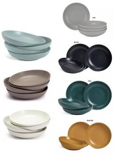 4 Piece Pasta Bowl Set Large Salad Dessert Serving Bowl Stoneware Matte Glazed