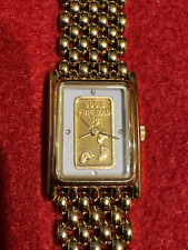 WOMENS BROOKS & BENTLEY FOOTPRINTS WATCH 1G 24K GOLD INGOT QUARTZ EX-DISPLAY
