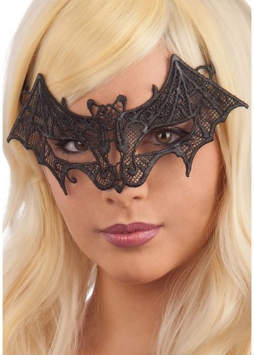 Black lace bat - black, masquerade