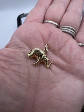 Vintage 14k Yellow Gold Elephant Pendant Charm 1.75g lovely!