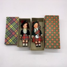 Vintage Scottish Dolls Kilt Bagpipes Boy Girl Boxed 1950s Retro 