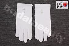 1st First Holy Communion Flower Girls Wedding Pageant Diamanté Cross Gloves Veil