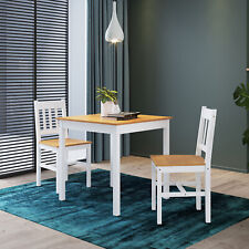 Solid Wooden Classic Dining Table and 2 Chairs Set Honey Kitchen Home Furniture