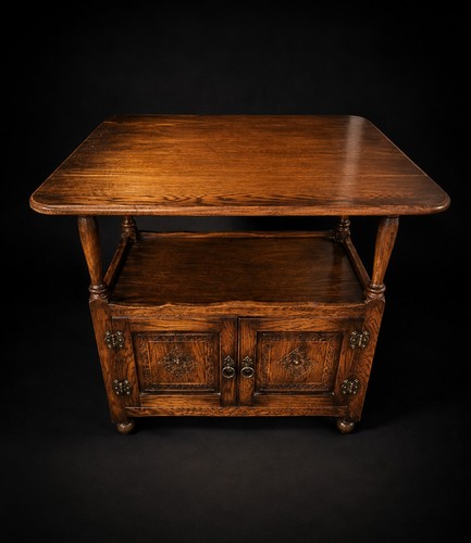 Vintage oak drop leaf tea - drop,