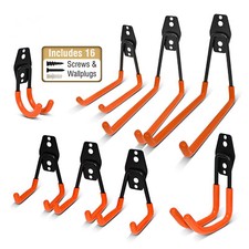 8x Heavy Duty Storage Hooks Garage Tool Bike Shed Ladder Wall Mounted Brackets