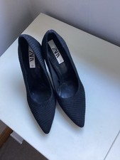 Zara High Black Court Shoes Size 4
