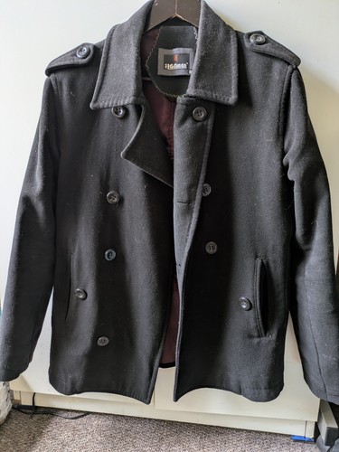 Men wool pea coat - men's,