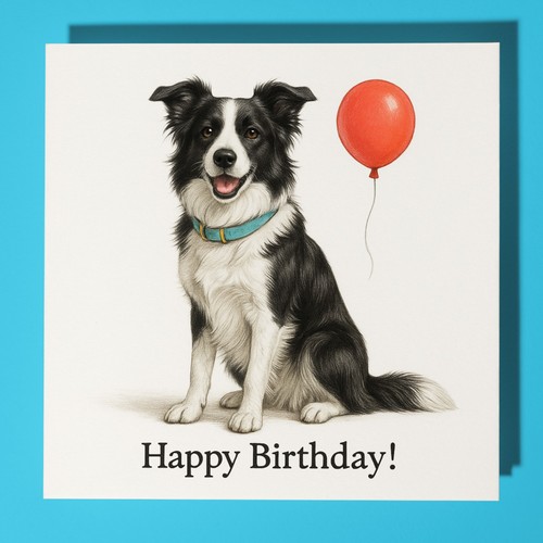 Border collie happy - border,