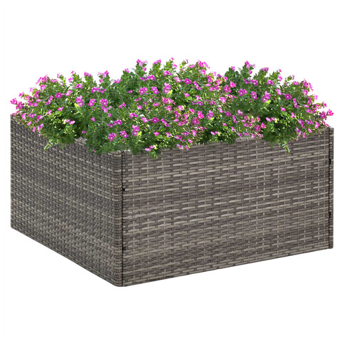 Garden planter grey rattan - grey, pe