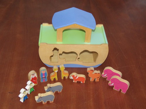 Wooden noah ark with 12 - ark,