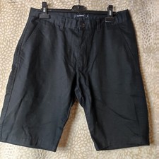 Peter Werth Mens Black Short Chino Style Size 34 Pockets 100% Cotton Casual Golf