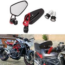 7/8" 22mm Motorcycle Motorbike Alloy Bar End Side Rearview Mirrors Red Black UK