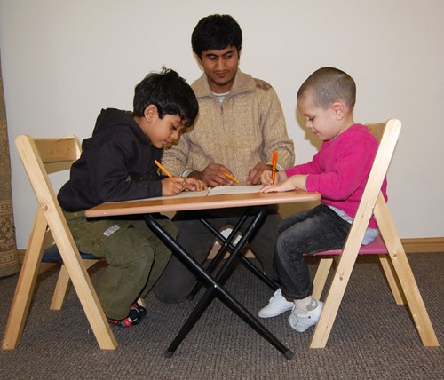 Kids table and chairs wooden - kids, chairs/wooden