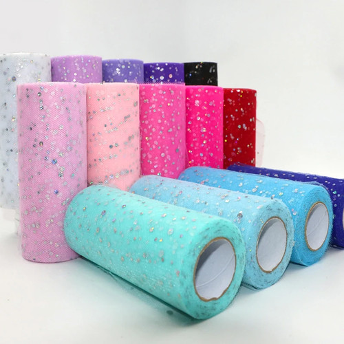 10y glitter sequin tulle roll - glitter,
