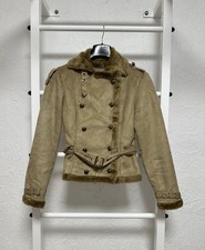 Y2K Hysteric Glamour Vintage Shearling Bomber Jacket Beige