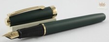 SHEAFFER PRELUDE 349 MATTE GREEN WITH GOLD TRIM FOUNTAIN PEN MAGNIFICENT DESIGN!