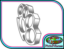 Knuckle Brass F Vinyl Sticker