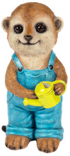 Boy Gardening Meerkat Ornament Garden Home Resin Statue Lifelike Jungle Theme