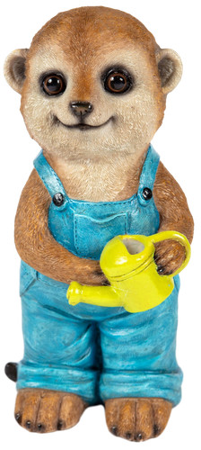 Boy gardening meerkat ornament - meerkat,