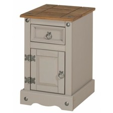 Corona Bedroom Furniture  Grey Wax Bedside Chest Drawers Wardrobe Dressing Table