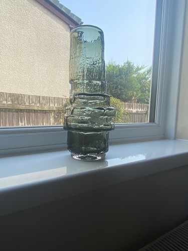Whitefriars glass hooped - hooped, vase