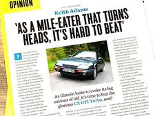 CITROEN CX GTI TURBO " OPINION "   FRAMEABLE ORIGINAL PRESS CAR ROAD TEST REVIEW