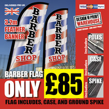 Barber flag, outdoor banner printed sign feather flag barber shop promotion