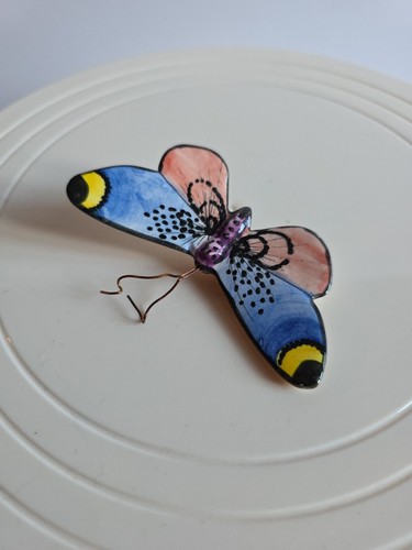 Hand painted ceramic butterfly - hand,