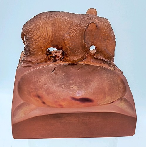 Amber bakelite carved elephant - amber,