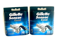 20 Gillette Sensor Excel Razor Blades Replacement Blades 2 x 10 Pack