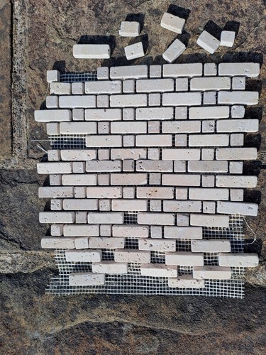 Mosaic tiles travertine - mosaic, tiles,