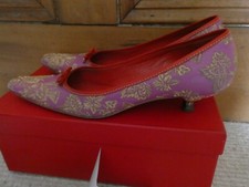 Rare Miu Miu vintage 90’s pink & red leather kitten heel shoes  size 40.5  V.G.C