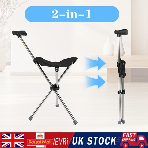 Folding walking stick seat - folding,