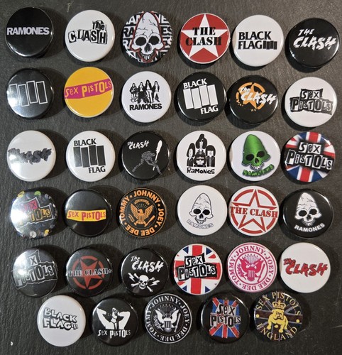 Punk rock button - punk, x