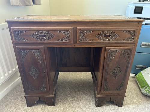 Teak indonesian wooden desk - indonesian,