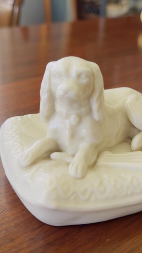 Vintage belleek spaniel - vintage,