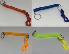 Retractable Spiral Stretchy Elastic Coil Keyring Key Chain Ring Plastic 